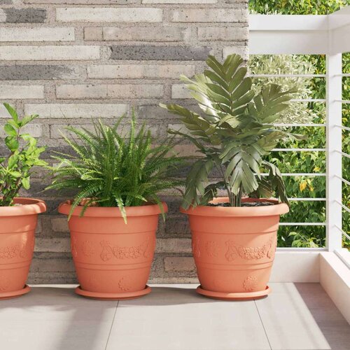  Lončki za rastline 24 pcs Kamnito rdeča &Oslash; 34 x 28 cm Plastika, (5000207844) Cene