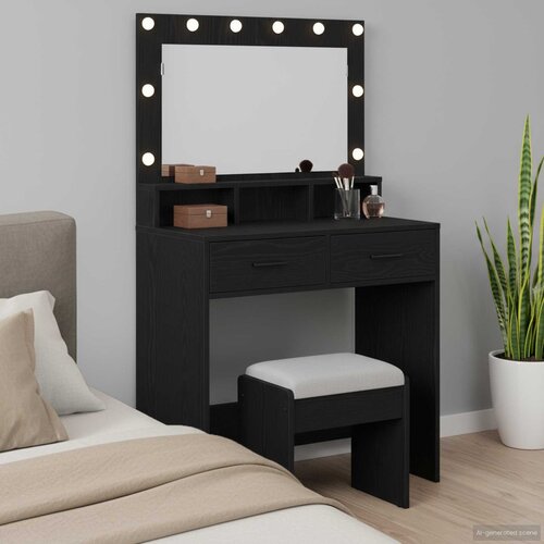  Toaletni stol Crni hrast 79 x 41 x 135 cm Konstruirano drvo Cene