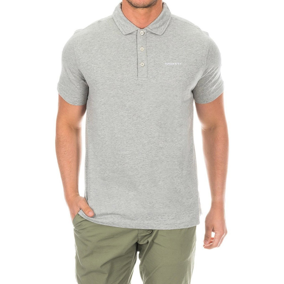 Hackett Polo majice kratki rokavi HMX1004E-METAL-HEATHER Siva Cene