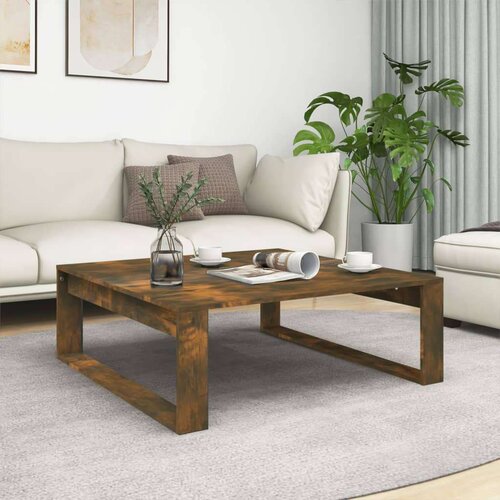  Klubska mizica dimljeni hrast 100x100x35 cm konstruiran les, (20714292) Cene
