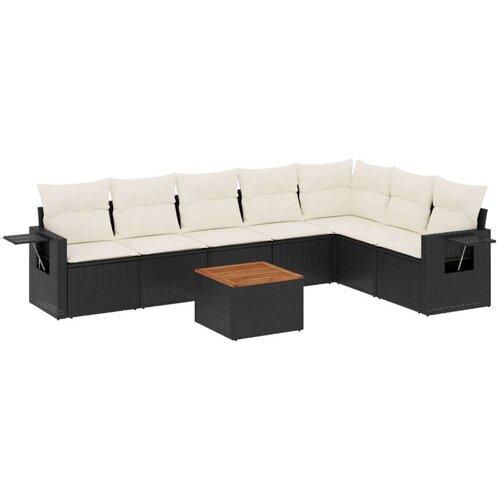 vidaXL 8-dijelni set vrtnih sofa od poliratana s jastucima crni Cijene