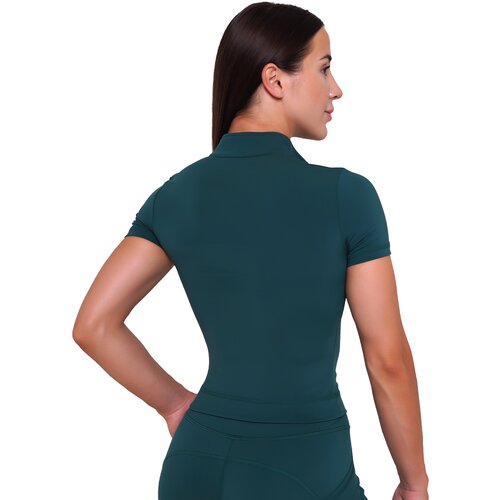 GymBeam Ženska majica Ignite Cropped Dark Green Slike
