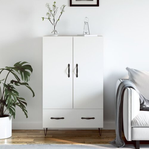 The Living Store Visoka omara bela 69,5x31x115 inženirski les - Visoka Omarica, (21429421) Slike