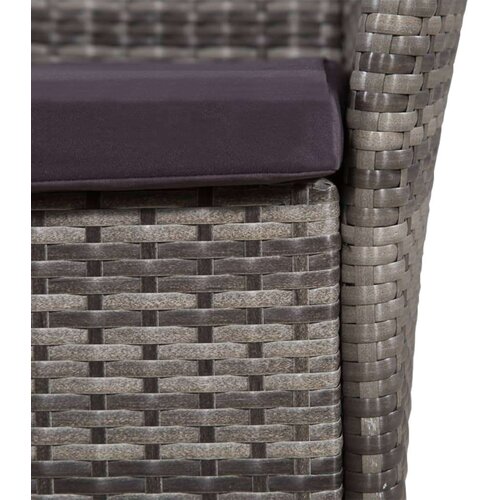 Poli 3-dijelni bistro set od poliratana sivi Slike