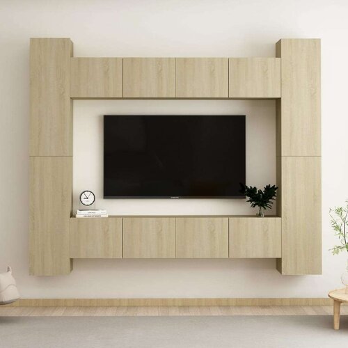  8-dijelni set TV ormarića boja hrasta sonome od iverice Cijene