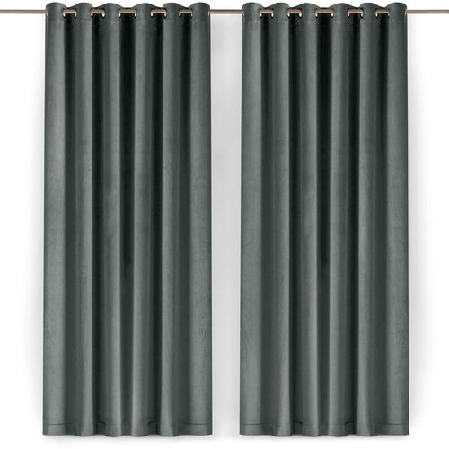 Filumi Temno siva žametna zavesa za delno zatemnitev 140x175 cm Velto &amp;ndash; Slike