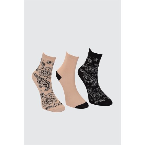 Trendyol mink printed 3 pack knitted socks Cene