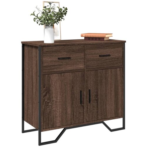 vidaXL Komoda rjavi hrast 79,5x35,5x74,5 cm inženirski les Cene