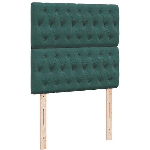 VidaXL Box spring krevet s madracem tamnozeleni 80 x 200 cm bar&amp;scaron;unasti Slike
