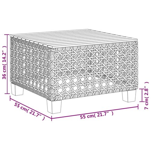  Vrtni stol bež 55 x 55 x 36 cm od poliratana i bagremovog drva Slike