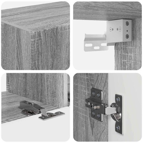  Komplet TV omaric 4 pcs Siva Sonoma Konstruiran les - - Siva - 57.9 - 30 x 31 x 100 cm - 2025-vidaXL-Uvoz_2 Slike
