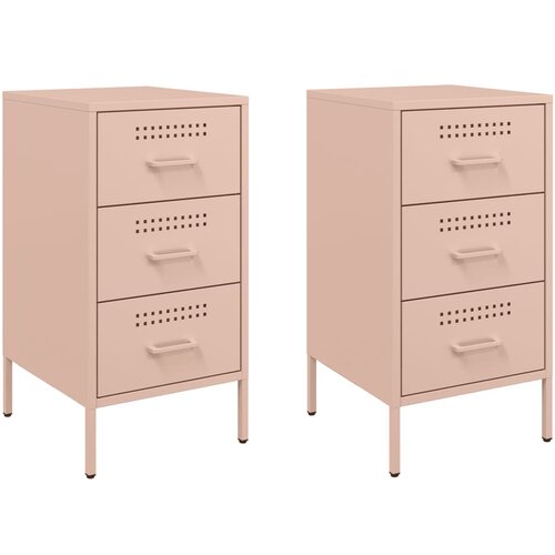Maison Chic Dvo delni komplet Nočne omarice - Nočne mize roza 36x39x68 cm jeklo, (21690589) Cene