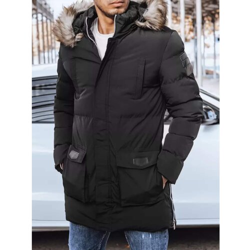 DStreet Men's quilted winter jacket black TX4274 Cene