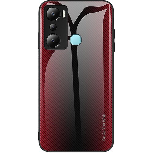 INORCO Teksturni ovitek iz ogljikovih vlaken za Infinix Hot 20i 4G, hrbtna stran iz kaljenega stekla, mehka torbica za telefon z okvirjem TPU, (22036648) Slike