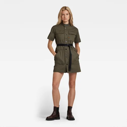 G-star Dress - Shirt Dress Short Sleeve Green