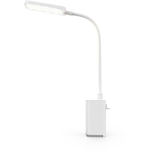 Nedis LTLR10WT - LED prigu&amp;scaron;iva punjiva dodirna stona lampa sa kopčom LED/5W/1200 mAh bela Slike