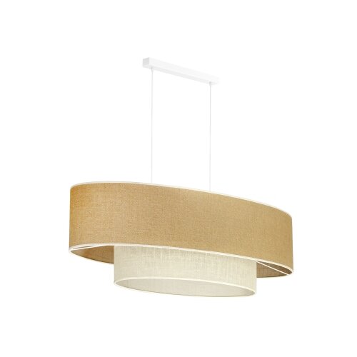  Duolla - Visilica na sajli DOUBLE OVAL YUTE 2xE27/15W/230V braon/krem Slike