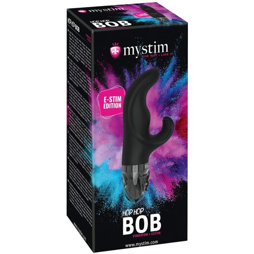 Mystim Hop Hop Bob E-Stim - brezžični električni vibrator z nihajno roko (črn) Cene