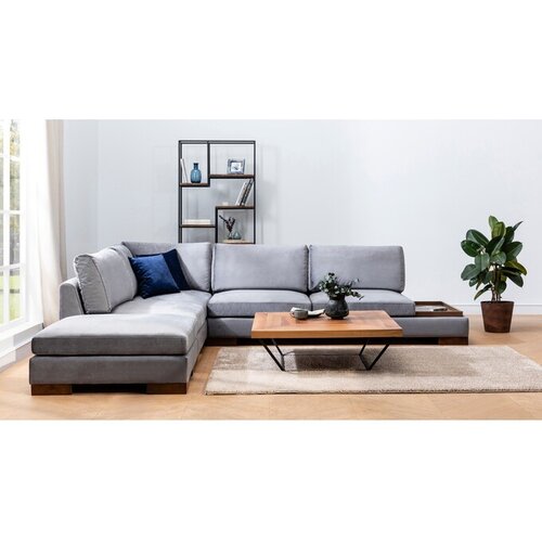 Atelier Del Sofa Siva kotna sedežna garnitura (levi kot) Tulip – Cene