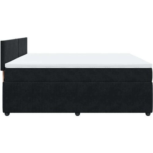 VidaXL Krevet s oprugama i madracem crni 180x200 cm bar&amp;scaron;unasti Slike