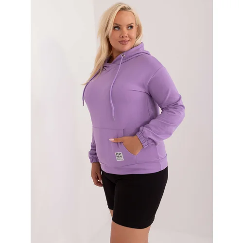 Fashion Hunters Purple plus-size sweatshirt with front pocket