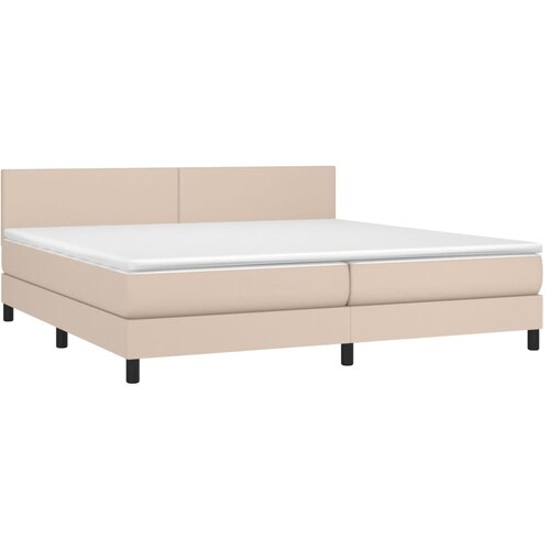  box spring madrac LED cappuccino 200x200cm umjetna koža Slike