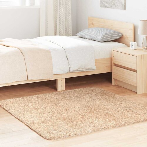 VidaXL Ko&amp;scaron;ata preproga bež 120x120 cm poliester Slike