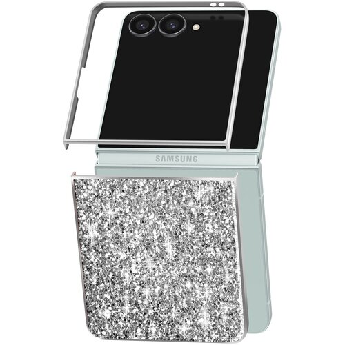 AVIZAR Ovitek za Samsung Galaxy Z Flip 7, ble&scaron;čeč, svetleč, ultra eleganten, Srebrna, (5000013301) Cene
