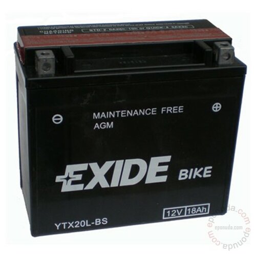 Exide BIKE YTX20HL-BS 12V 18Ah akumulator Slike