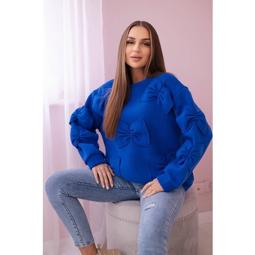 Kesi Insulated sweatshirt with decorative bows cornflower blue Slike