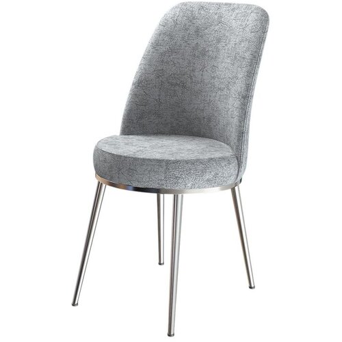 Hanah home set trpezarijskih stolica Dexa 2 kom, siva tkanina Babyface, hromirane metalne noge Cene