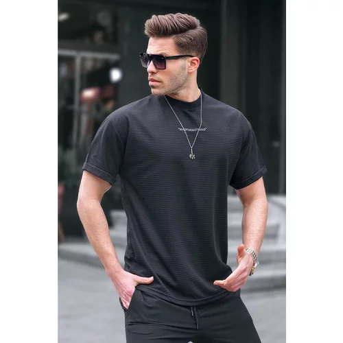 Madmext Black Lycra Basic Men's T-Shirt 6060