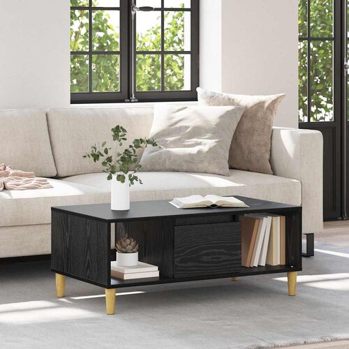 vidaXL Kava Stol Crni hrast 90 x 50 x 26.5 cm Konstruirano drvo Cene