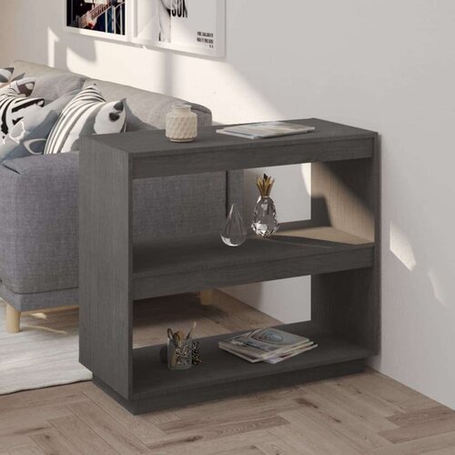 VidaXL knjižna omara siva 80x35x71 cm trdna borovina Slike