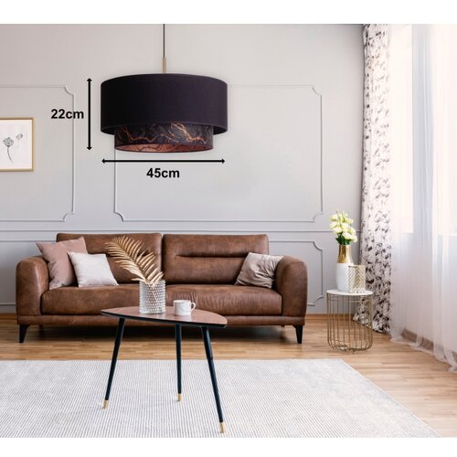  Duolla - Visilica na sajli NANTES 1xE27/15W/230V prečnik 45 cm crna/bakarna Slike