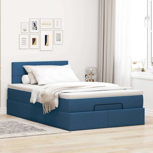vidaXL Otomanski okvir kreveta s madraca plavi 120x190 cm od tkanine Cijene