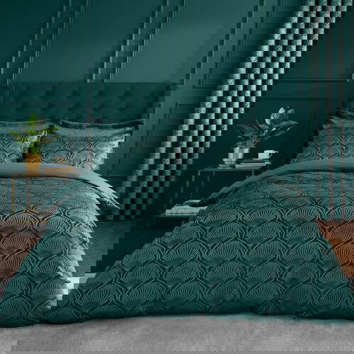 Catherine Lansfield Zelena posteljina za bračni krevet 200x200 cm Art Deco Pearl &amp;ndash; Slike