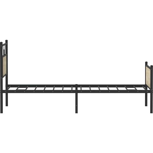 VidaXL Posteljni okvir brez vzmetnice hrast 90x190 cm inženirski les Slike