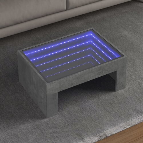 Furnova Klubska mizica z neskončnimi LED betonsko siva 70x50x30 cm, (21913251) Cene