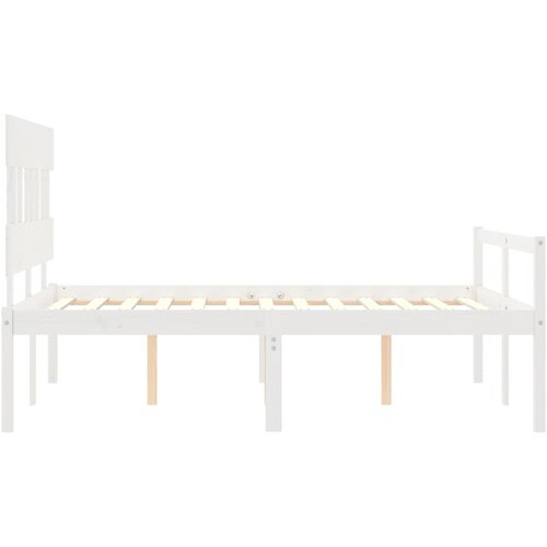  Krevet za starije s uzglavljem bijeli 140x200 cm masivnog drva Slike