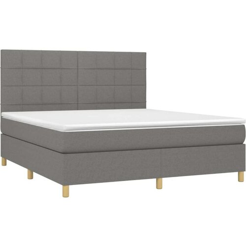  Kreveta s oprugama i madrac svjetlosivi 180x200cm tkanina Slike