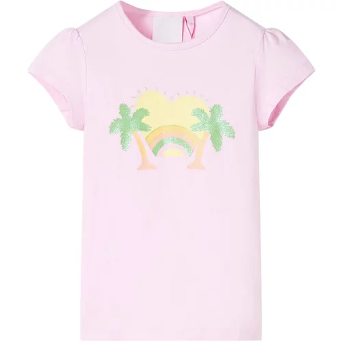 vidaXL Otroška majica s kratkimi rokavi svetlo roza 116