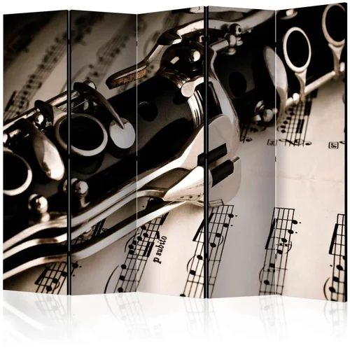  Paravan u 5 dijelova - Clarinet and music notes II [Room Dividers] 225x172