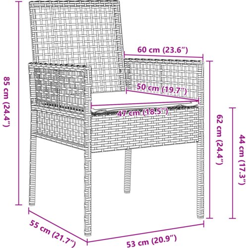  Vrtni set za objed 7 pcs Smeđa 190 x 90 x 75 cm Poliratan Slike