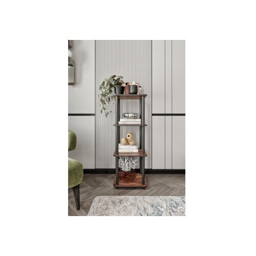 Hanah home Polica za knjige Bookcase 4 Tiers Square Walnut Cene