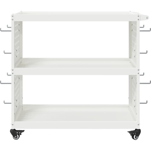 VidaXL Količar za alate s policom s kotačem s pohranom bijelo 75 x 35 x 73 cm Slike
