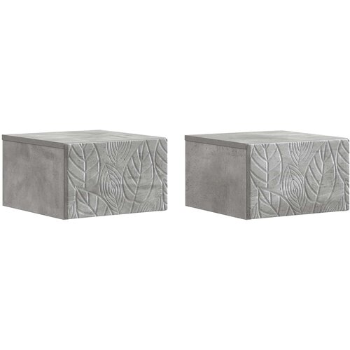 vidaXL Stolna montirana na zid 2 kom. Betonska siva 34 5 x 33 x 20 cm - Betonska siva 2 Cene