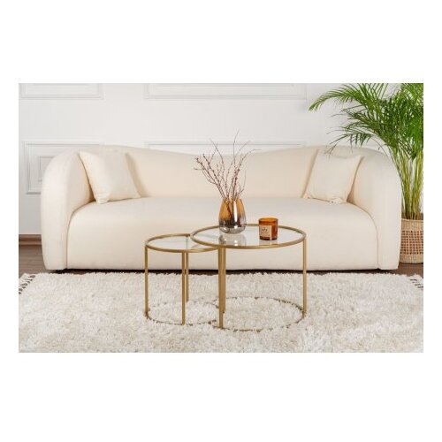 Hanah home Club set stolova Aurum, 60x60x43cm, 42x42x39cm, 2 dijela, zlatne boje Slike