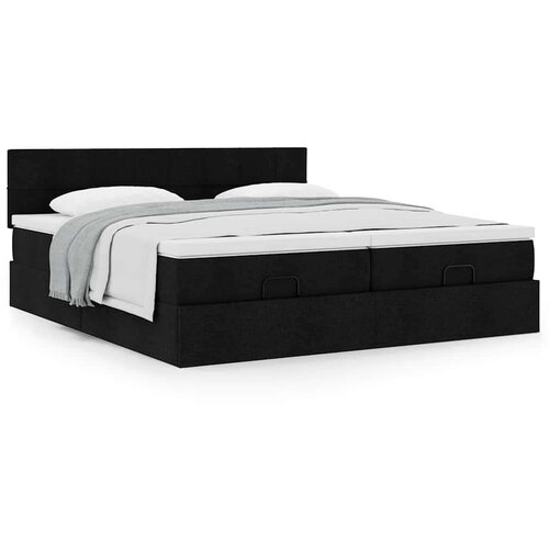 vidaXL Okvir kreveta s madracima crni 160x200cm od tkanine Cijene