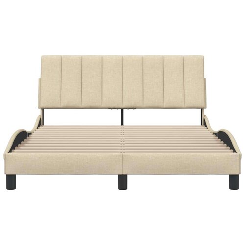 VidaXL Okvir kreveta bez madraca krem 120 x 200 cm od tkanine Slike